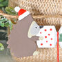Hedgehogs With Cracker Christmas Tree Decoration, thumbnail 2 of 4