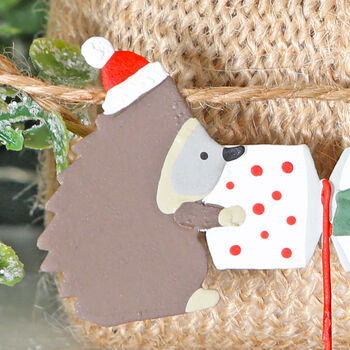 Hedgehogs With Cracker Christmas Tree Decoration, 2 of 4