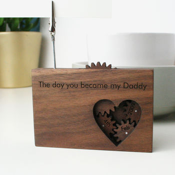 Personalised Wooden Gears And Cogs Picture Frame, 7 of 7