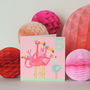 Happy Birthday Flamingos Five Card, thumbnail 3 of 3