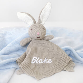 Personalised Knitted Bunny Comforter, 2 of 9