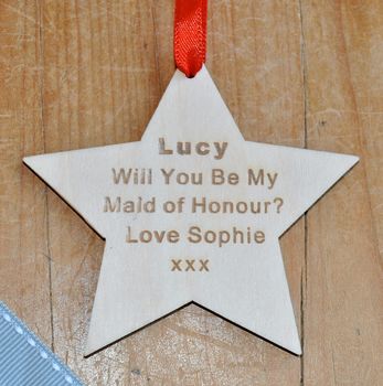 Will You Be My Bridesmaid? Wooden Star, 3 of 6