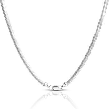 Flat Snake Four.3mm Chain Necklace – Solid Silver, 2 of 4