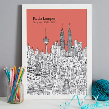 Personalised Kuala Lumpur Print, 6 of 9