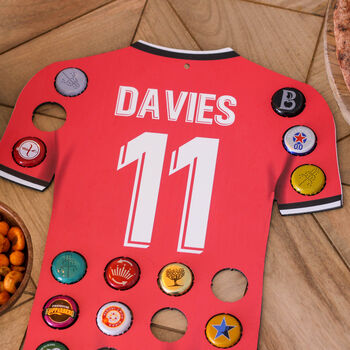 Personalised Football Shirt Beer Cap Collector Gift, 7 of 10