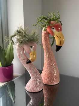 Handpainted Flamingo Vase, 2 of 4