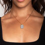 Dog Tag Necklace And Mixed Cz In 18 K Gold Plated Vermeil, thumbnail 3 of 9