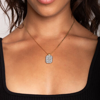 Dog Tag Necklace And Mixed Cz In 18 K Gold Plated Vermeil, 3 of 9