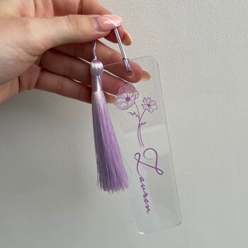 Personalised Custom Tassel Clear Acrylic Bookmark, 5 of 8