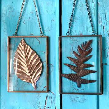 Brass And Glass Copper Leaf Art, 9 of 12
