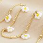 Beaded Daisy Satellite Chain Necklace In Gold Plating, thumbnail 4 of 6