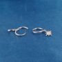 925 Sterling Silver Moon And Star Mismatched Hoop Earrings, thumbnail 6 of 7