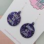 Jolly As Fuck Glitter Bauble Christmas Resin Earrings, thumbnail 3 of 4