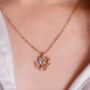 Rose Gold Half Moon Wire Zircon Pendant Necklace, thumbnail 1 of 3