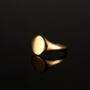Oval Signet Ring Gold Plated Smooth Steel Ring, thumbnail 2 of 12