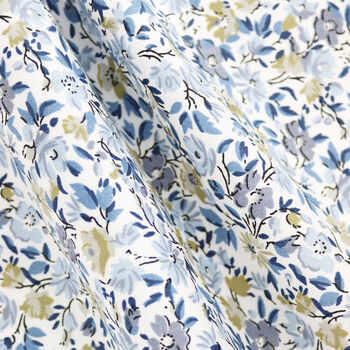 New Wedding 100% Cotton Floral Print Tie In Blue, 2 of 9