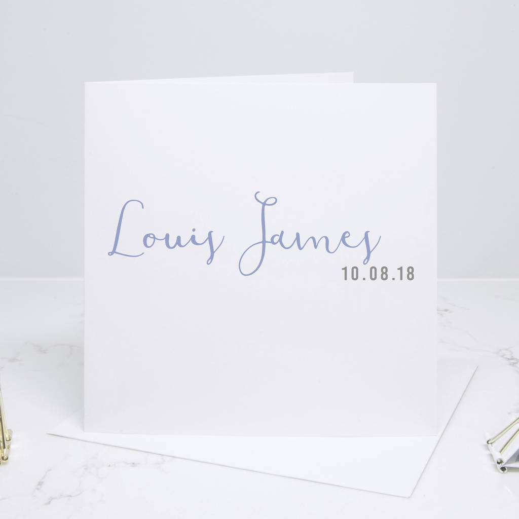Personalised New Baby Calligraphy Card, 1 of 5