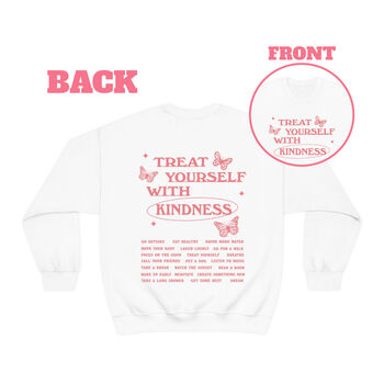 'Treat Yourself With Kindness' Trendy Retro Sweatshirt, 5 of 6
