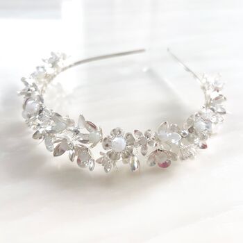 Silver Flower Bridal Crown, 2 of 6