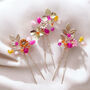 Luxury Gold, Pink And Orange Hair Pins, thumbnail 4 of 6