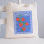 'Strawberry Stamp' Personalised Teacher Tote Bag, thumbnail 2 of 3