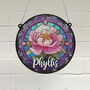 Peony Personalised Stained Glass Effect Suncatcher, thumbnail 3 of 7