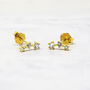 Tiny Diamond April Birthstone Climber Stud Earrings, thumbnail 1 of 4