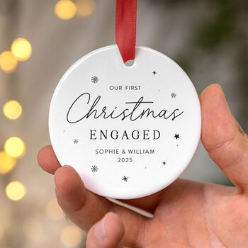 First Christmas Engaged Ornament Custom Names, 5 of 7