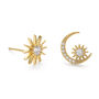 Gold Star And Moon Celeste Hoop Earrings, thumbnail 2 of 7