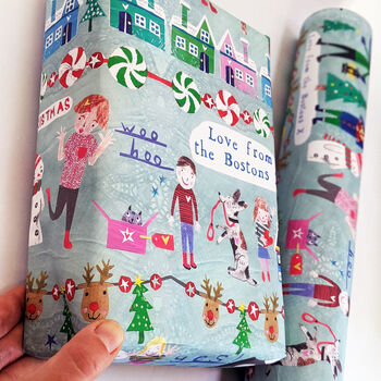 Personalised Eco Christmas Wrapping Paper, 25 Sheets, 2 of 9