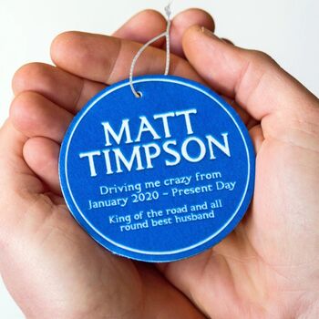 Personalised Blue Plaque Car Air Freshener, 4 of 5