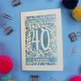Personalised 40th Birthday Card Papercut Flower Design, thumbnail 8 of 11