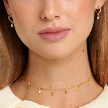 Gold Star Choker, Gift For Her, 18ct Gold Plated, 2 of 4