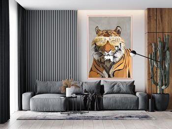 Custom Personalised Set Three Big Cats Tiger Art Prints, 7 of 8