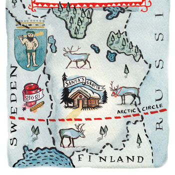 Map Of Lapland Christmas Card, 3 of 3