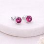 Sterling Silver October Tourmaline Birthstone Stud Earrings – 7mm, thumbnail 1 of 6