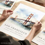 San Francisco California Travel City Poster, thumbnail 1 of 7