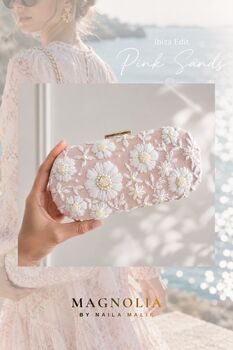 Pink Sands | Blush Embroidered Clutch Bag, 6 of 8
