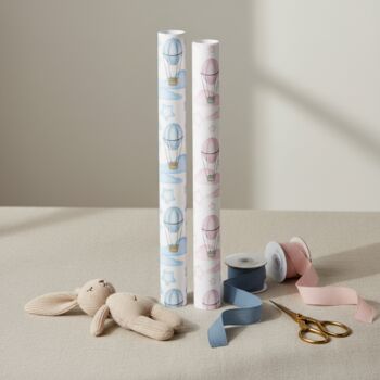 Hot Air Balloon Gift Wrapping Paper Available In Blue Or Pink, 8 of 8