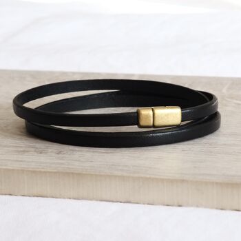 Personalised Message Leather Wrap Bracelet, 4 of 6