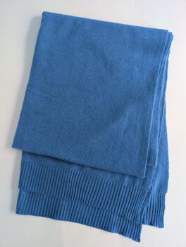 Prussian Blue 100% Cashmere Travel Wrap Shawl Gift Boxed, 3 of 5
