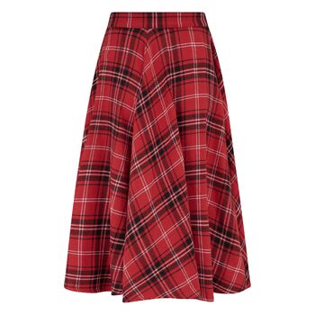 Isabelle Skirt In Cotton Red Check Vintage 1940s Style, 2 of 3