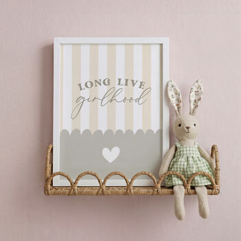 Beige Long Live Girlhood Nursery Print, 8 of 9