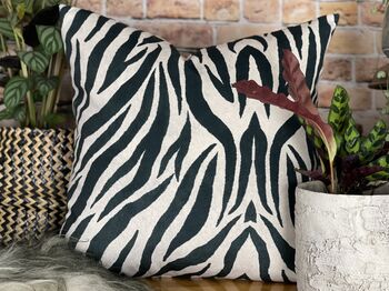Velvet Zebra Print Cushion, 12 of 12