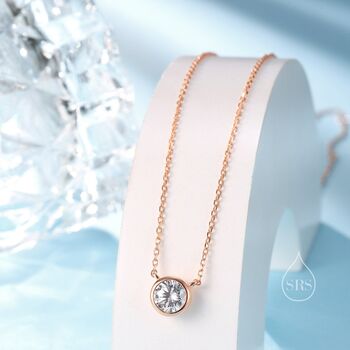 Sterling Silver Minimalist Cz Bubble Pendant Necklace, 7 of 12