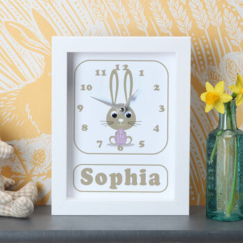 Personalised New Baby Bunny Clock, 6 of 12