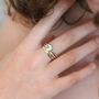 Handmade Natural Aquamarine White Gold Ring, thumbnail 3 of 6
