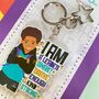 Brown Boy Joy Affirmation Keyring, thumbnail 3 of 4