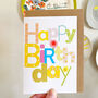 Happy Birthday Bright Typography Greeting Card, thumbnail 1 of 3