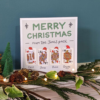 Personalised Family Playing Card Christmas Card Pack, 4 of 5